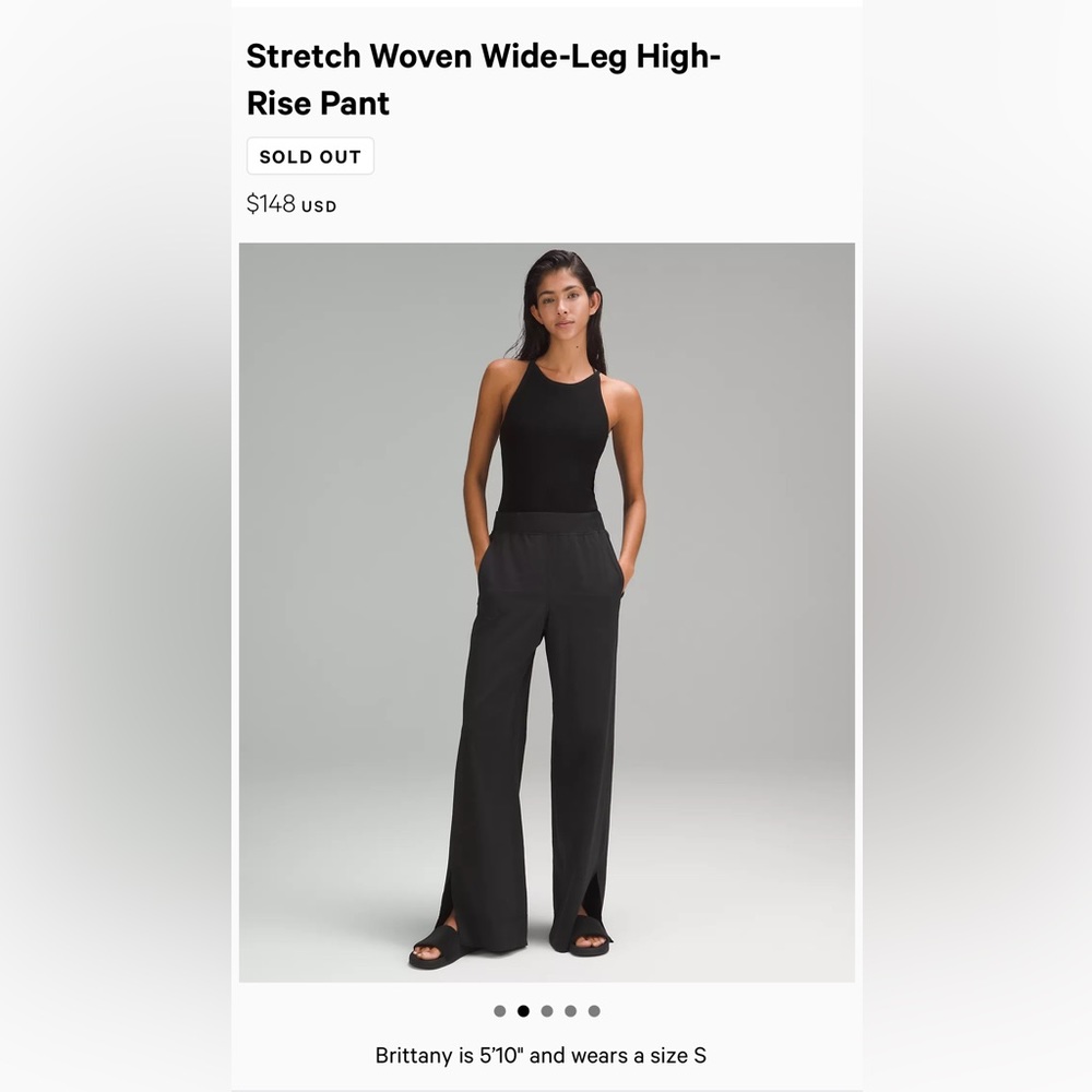 Lululemon NWOT SOLD OUT —Stretch woven wide-leg high-rise pant Sz L